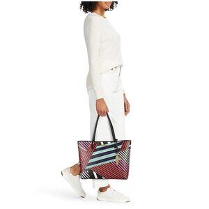 Trina Turk Geo Striped PVC Tote